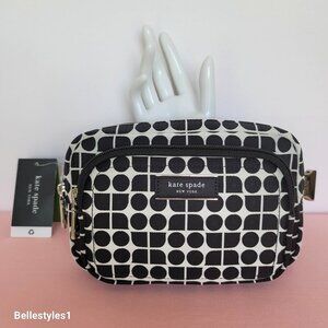 KATE SPADE Belt Bag Noel Jacquarded Printed Fabric Bag- Black Multi ⭐